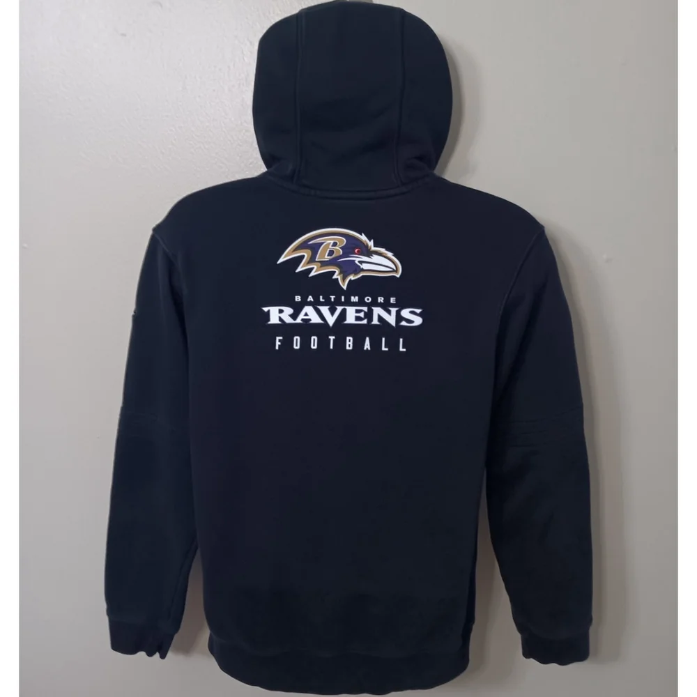 Baltimore Ravens Men’s Small NFL Hoodie Nike Sideline Club Fleece Black - Picture 6 of 12
